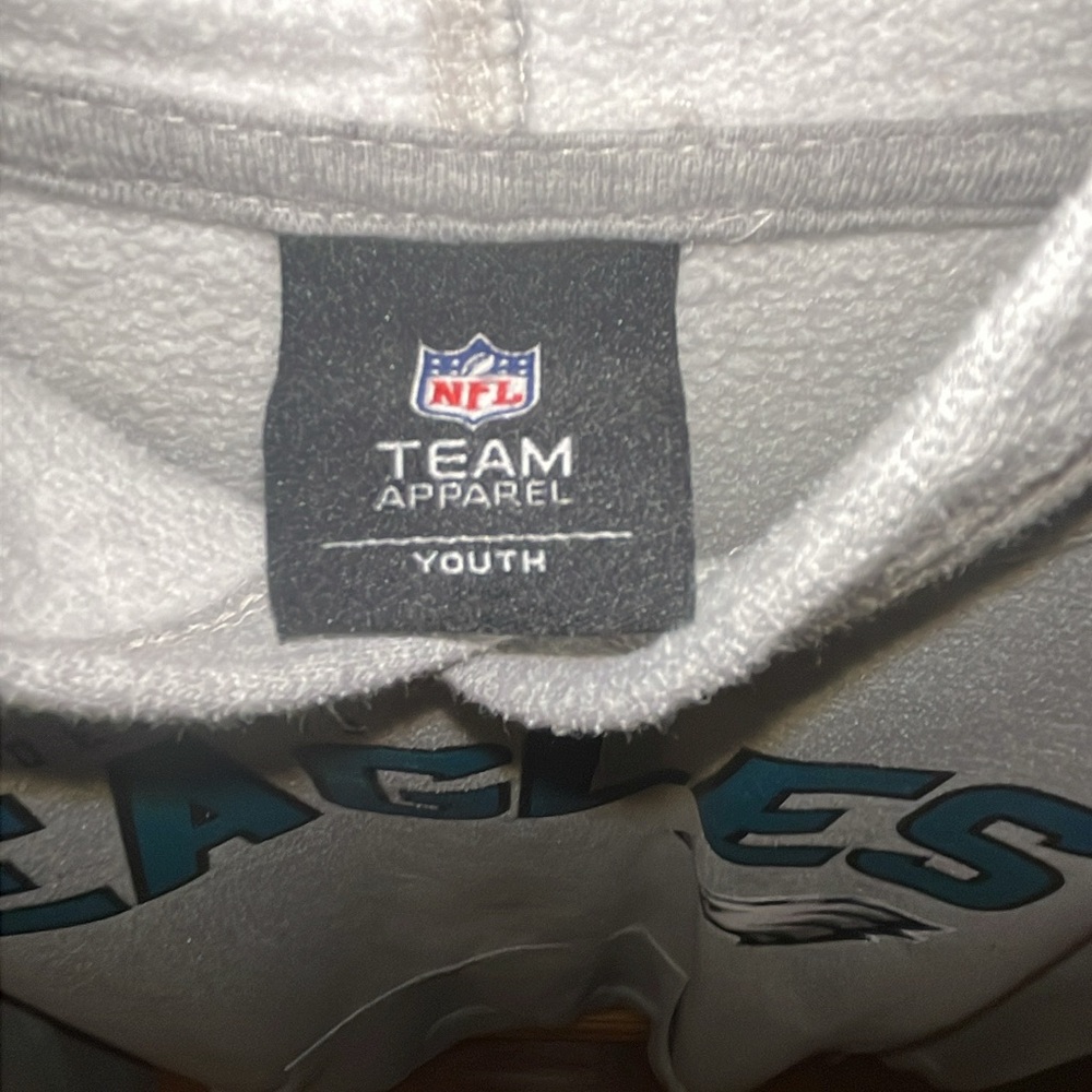 Vintage Boys Philly Philadelphia Eagles Grey Hoodie Youth Boys XL (16/18) - Picture 5 of 7